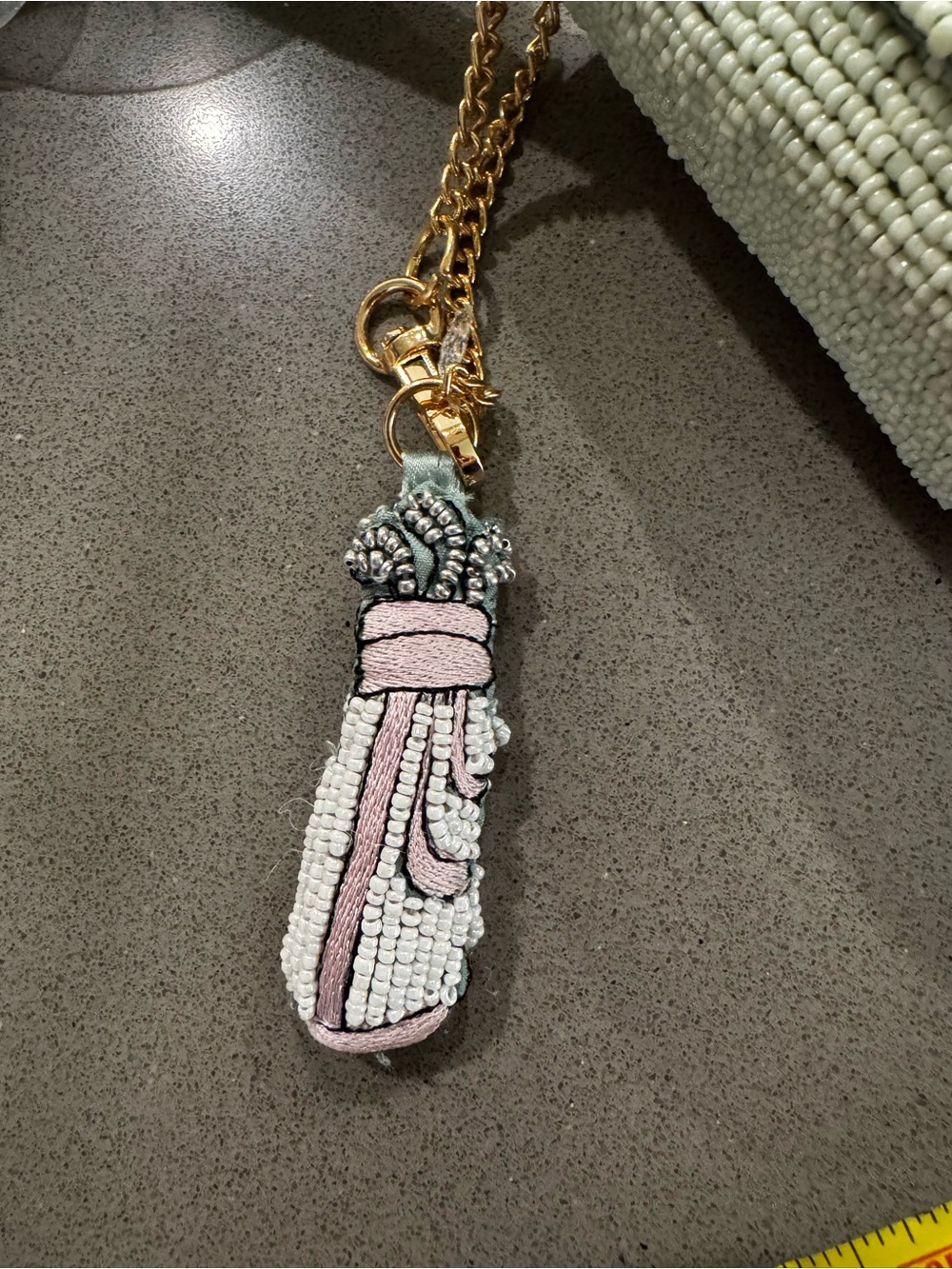 VIRAL TJMaxx Beaded Golf Cart Shoulder Bag - Mint with Pink Accent - Picture 4 of 4